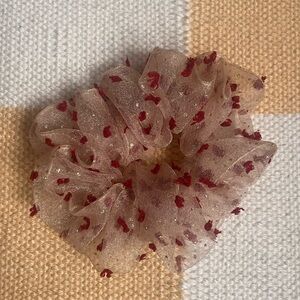 Sheer Scrunchie with Red Accents
